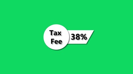 Tax Fee 38 Percent Graphic With Green Background percentage rate