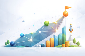 Ascension to Success: a dynamic graphic symbolizing growth, progress, and goal achievement, with a clear trajectory toward a triumphant destination.