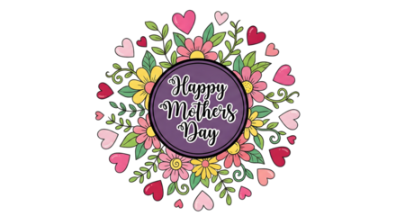 Happy mother's day colorful floral greeting card