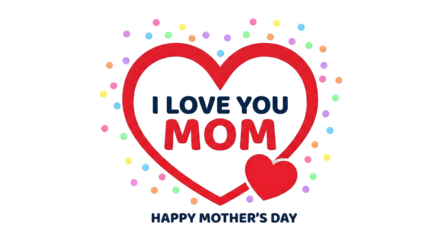 Mother's day heartfelt graphic with colorful lights