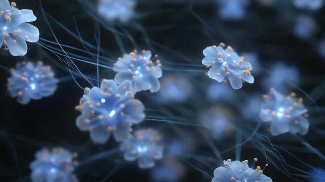 A futuristic rendering of nano-engineered energy pellets glowing faintly blue as they power a compact micro-reactor &mdash; sci-fi energy storage concept, advanced pelletized fuel, and high-efficiency