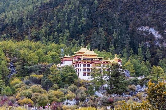 Chonggu Temple in Yading Scenic Area, Sichuan Province, China