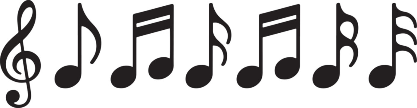 musical symbols Music Notes and Treble Clef Notation Icons