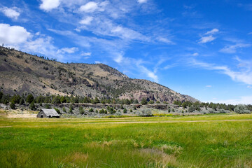 Barn Sits at the Base of Winter Ridge