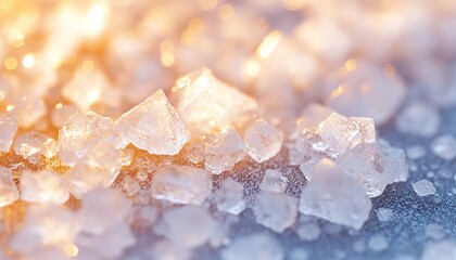 Ultra-Realistic Extreme Macro of Salt Crystals with Sparkling Facets and Natural Texture