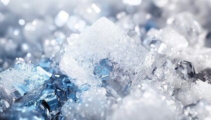 Ultra-Realistic Extreme Macro of Salt Crystals with Sparkling Facets and Natural Texture