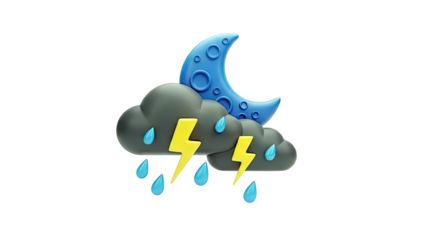 Night Thunderstorm Weather Icon