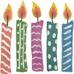 Colorful Hand-Painted Birthday Candles