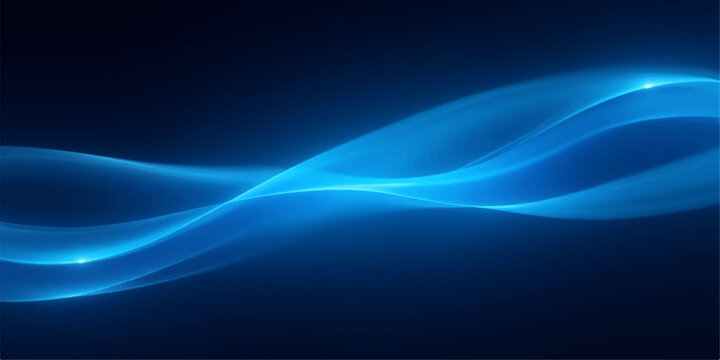 Glowing blue wave pattern on dark background with smooth flowing curves