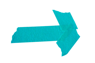 Arrow shape sticky blue paper masking tape cut out design element