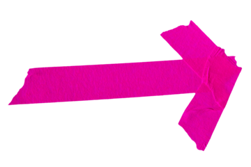 Arrow shape sticky pink paper masking tape cut out design element