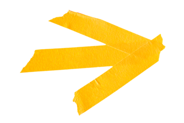 Arrow shape sticky yellow paper masking tape cut out design element