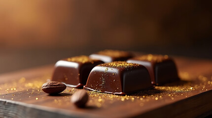 Close up view of assorted chocolate truffles and rich chocolate desserts on a white background
