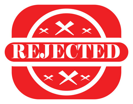 Rejected Stamp Icon in Red Color