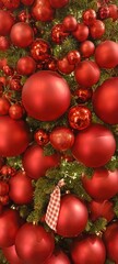red christmas balls. Beautiful winter background