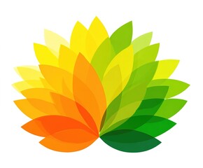 Naklejka premium Colorful arrangement of leaf shapes showing a variety of colors in a circular pattern