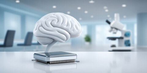 Smart ai agent brain on chip aiding futuristic healthcare medical research