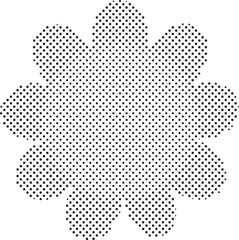 halftone flower pattern design element