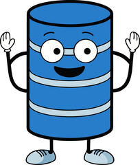 a whimsical cartoon representation of a database