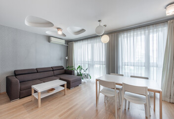 Modern Home Living Room with Stylish Furniture and Natural Light