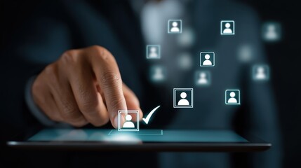 Selecting the right candidate from a digital interface with a finger touch