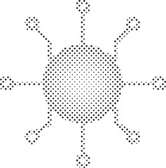 halftone sunburst pattern with dots