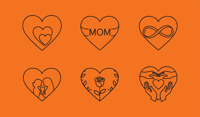 mothers day icon set vector line art 