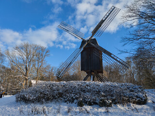 Der Hermann-L&ouml;ns-Park in Hannover ist im Winter eine
ruhige, klare M&auml;rchenlandschaft