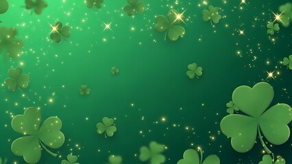 Green shamrocks and sparkling lights for st patricks day background