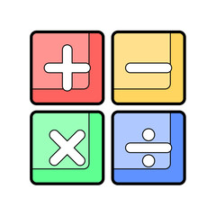 Math Symbols Flat Design Icon