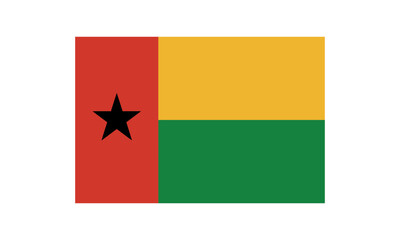 GuineaBissau national flag with red yellow green colors and black star symbol