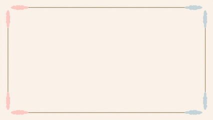 Obraz premium Minimalist Elegant Thin Line Frame Background on Warm Beige Paper Texture for Formal Business Certificate or Wedding Invitation