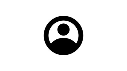 Simple black and white icon representing a person silhouette inside a circle