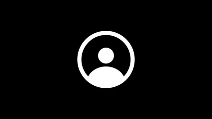 Generic user profile icon on black background