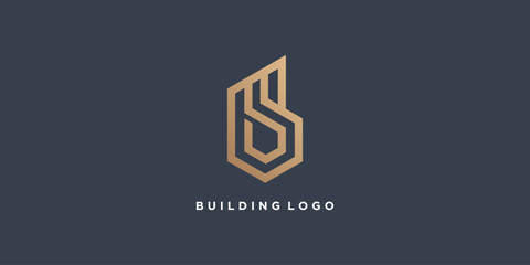 Building logo design idea with abstract letter B © arsyi_06