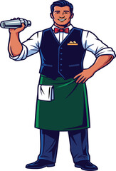 Professional Bartender with Cocktail Shaker