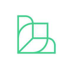 Letter L leaf creative line logo design