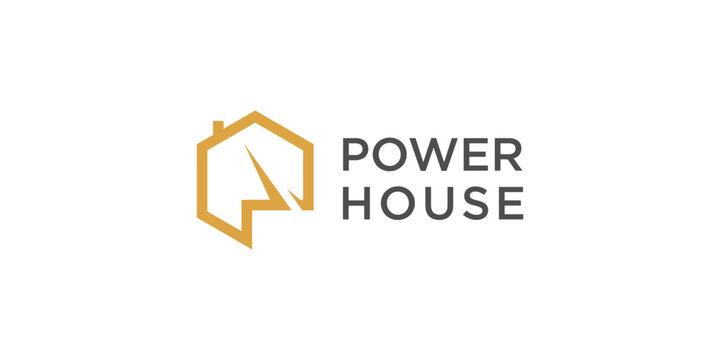 Power logo design with electric and letter p concept