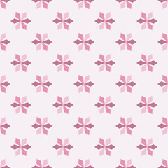 Geometric Minimalist Pink Flower Repeat Pattern for Textile or Background