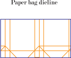 Professional Paper Bag Dieline Template for Shopping Bag Design and Industrial Paper Packaging Manufacturing
