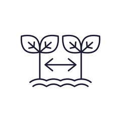 Plant density icon, line design on white