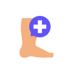 podology icon, foot care vector flat design