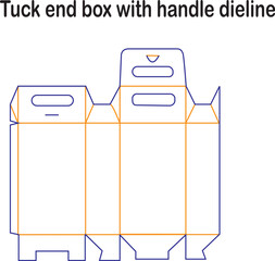 Professional Tuck End Box with Handle Dieline Template for Custom Packaging Design and Industrial Paperboard Manufacturing