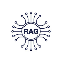 RAG icon, Artificial intelligence and LLM vector design