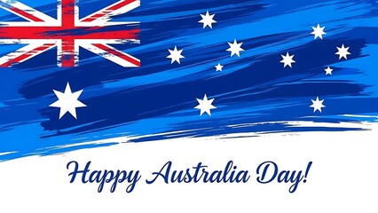 Happy australia day celebration with australian flag design elements on blue background