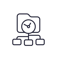 project management line icon, tasks and work time