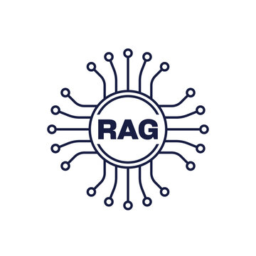 RAG icon, Artificial intelligence and LLM vector design