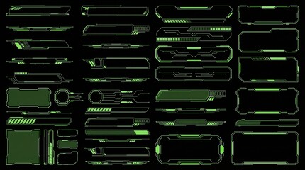 Futuristic green UI elements for modern digital design projects
