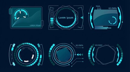 Futuristic interface elements for modern technology design