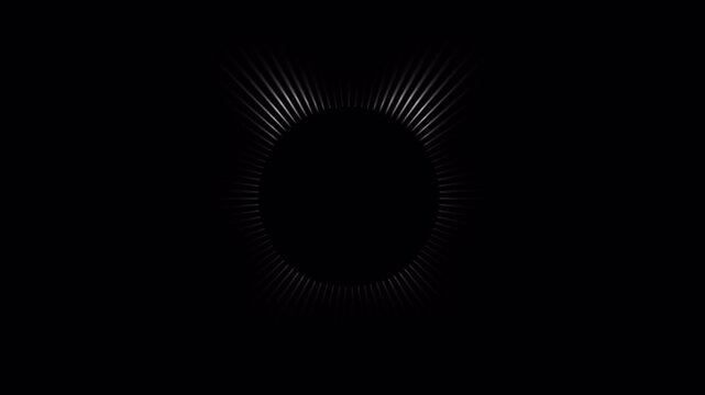 Circular Audio spectrum waveform animation with transparent background, audio frequency sound waves equalizer spectrum, Sound visualization in 4k.